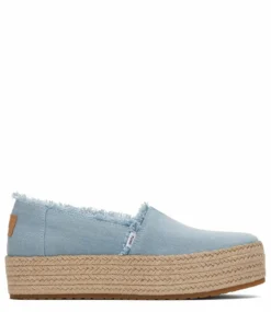 Toms Washed Denim Valcia Espadrilles Light Blue