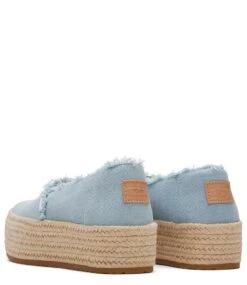 Toms Washed Denim Valcia Espadrilles Light Blue -Chaussures Promotion Boutique 10019798 3
