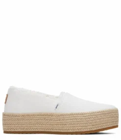 Toms Valcia Canvas Platform Espadrilles White