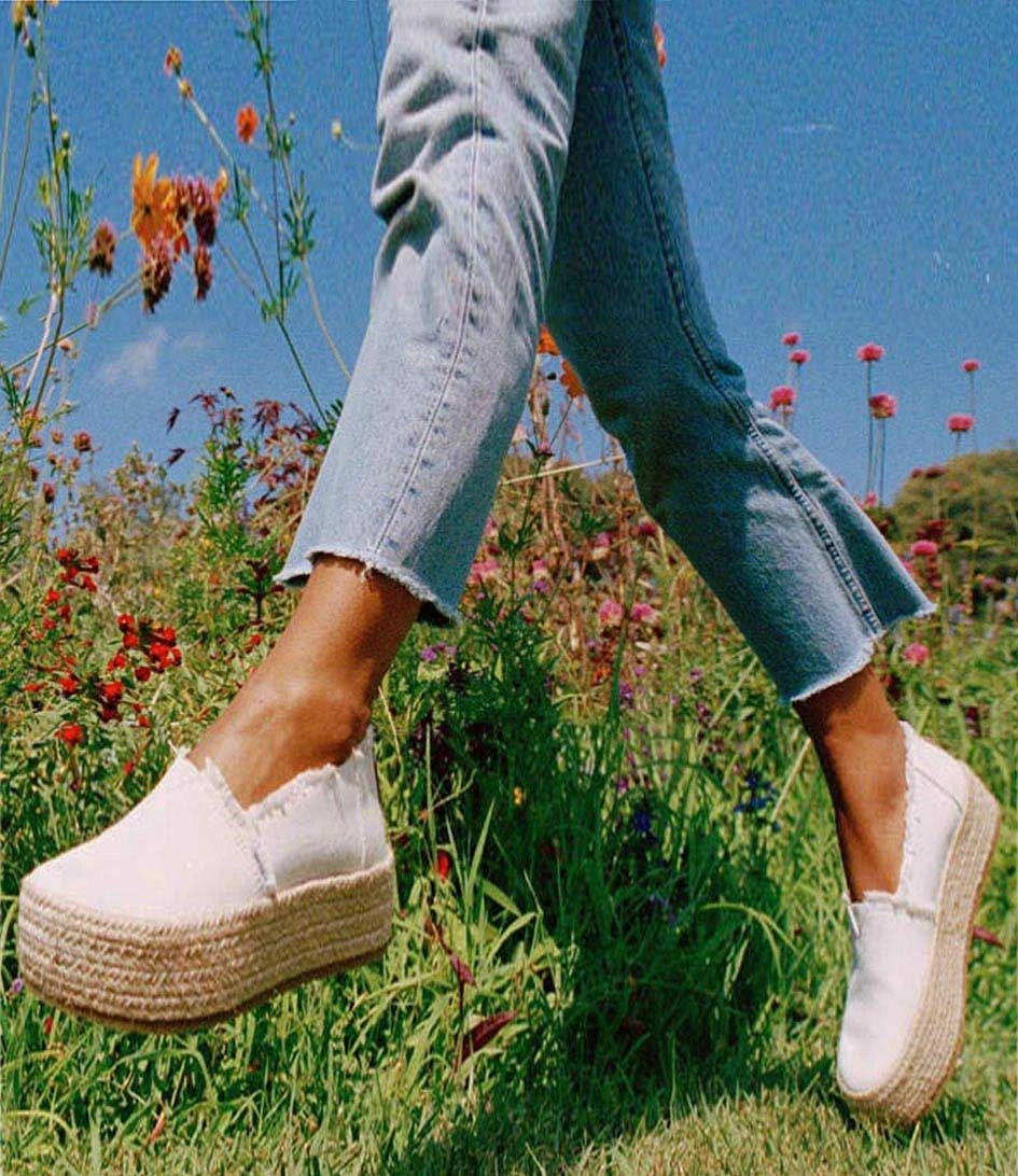 Toms Valcia Canvas Platform Espadrilles White 2 Toms Valcia Canvas Platform Espadrilles White – Image 2