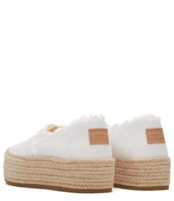 Toms Valcia Canvas Platform Espadrilles White 9 Toms Valcia Canvas Platform Espadrilles White -Chaussures Promotion Boutique 10019820 4