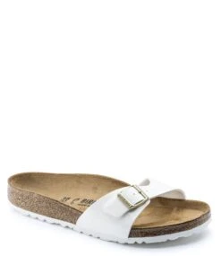Birkenstock Madrid Birko-Flor Patent Patent White