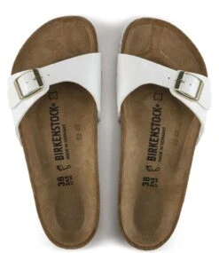 Birkenstock Madrid Birko-Flor Patent Patent White -Chaussures Promotion Boutique 1005309 6