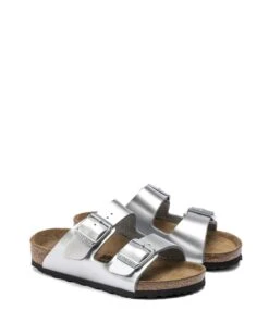 Birkenstock Arizona Kids Birko-Flor Electric Metallic Silver -Chaussures Promotion Boutique 1019147 3