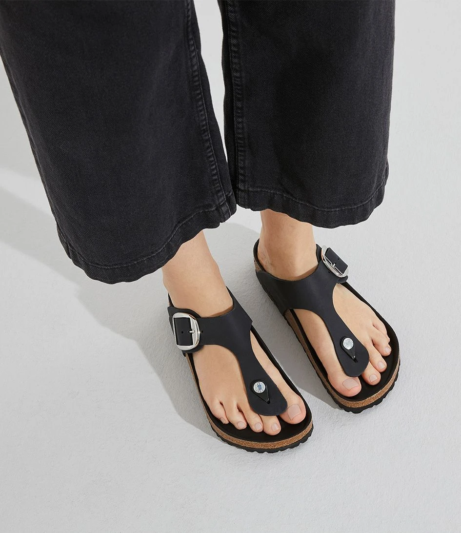 Birkenstock Gizeh Big Buckle Oiled Leather Narrow Black 2 Birkenstock Gizeh Big Buckle Oiled Leather Narrow Black – Image 2