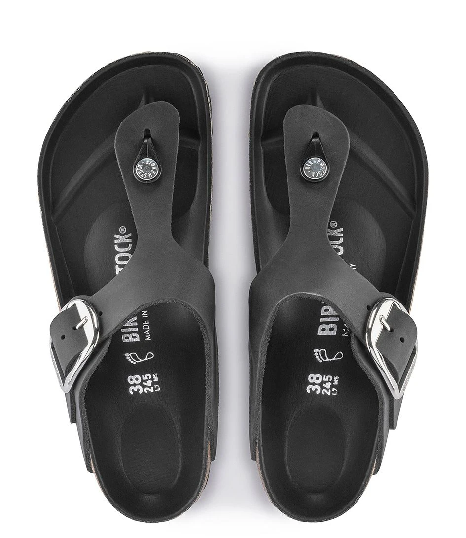 Birkenstock Gizeh Big Buckle Oiled Leather Narrow Black 6 Birkenstock Gizeh Big Buckle Oiled Leather Narrow Black – Image 6