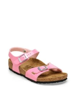 Birkenstock Rio Kids Birko-Flor Patent Narrow Candy Pink