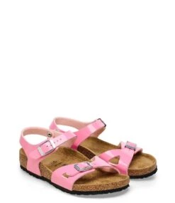 Birkenstock Rio Kids Birko-Flor Patent Narrow Candy Pink -Chaussures Promotion Boutique 1026864 3