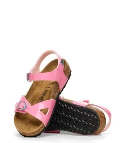 Birkenstock Rio Kids Birko-Flor Patent Narrow Candy Pink -Chaussures Promotion Boutique 1026864 4