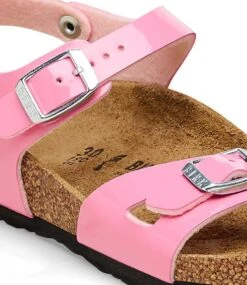Birkenstock Rio Kids Birko-Flor Patent Narrow Candy Pink -Chaussures Promotion Boutique 1026864 6