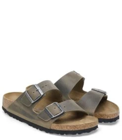 Birkenstock Arizona Oiled Leather Regular Faded Khaki -Chaussures Promotion Boutique 1027022 3