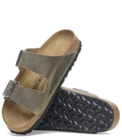 Birkenstock Arizona Oiled Leather Regular Faded Khaki -Chaussures Promotion Boutique 1027022 4