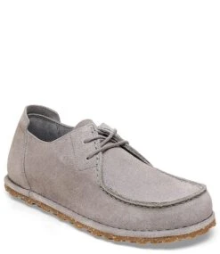 Birkenstock Utti Lace Suede Leather Narrow Whale Gray