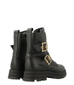 Girls Mid Boot Buckles Black Nappa -Chaussures Promotion Boutique 11236 3