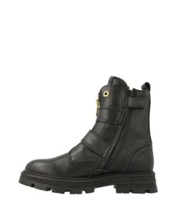 Girls Mid Boot Buckles Black Nappa -Chaussures Promotion Boutique 11236 4