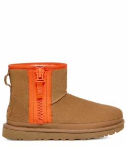 Ugg W Classic Mini Zipper Tape Logo Chestnut