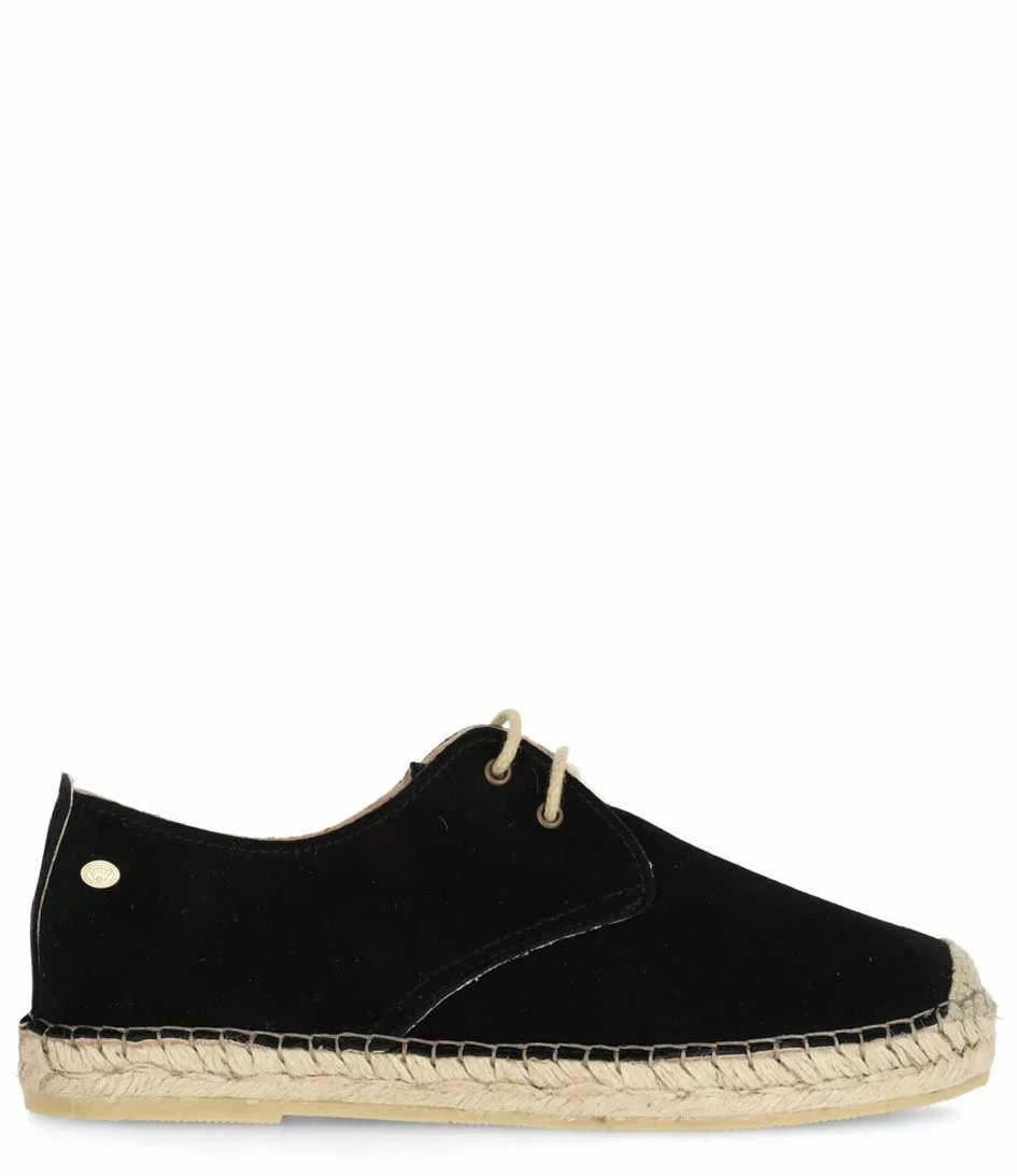Fred De La Bretonière FRS0040 Espadrille Lace Up Luxury Suede Black 1 Fred De La Bretonière FRS0040 Espadrille Lace Up Luxury Suede Black