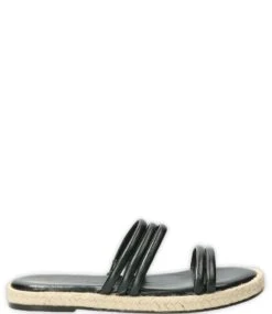 Fred De La Bretonière Espadrille Slipper 2 Cm Metallic Leather Black
