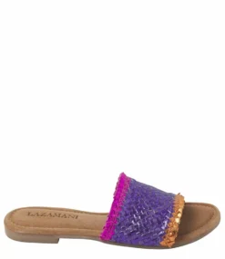 Lazamani Multi Woven Mules Purple