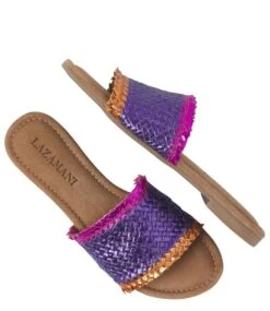 Lazamani Multi Woven Mules Purple -Chaussures Promotion Boutique 33486 purple 3