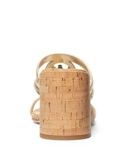 Michael Kors Hampton Mid Sandal Pale Gold -Chaussures Promotion Boutique 40s3hmms1m 740 3