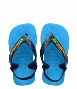 Havaianas Flipflops Baby Brasil Logo Ii Turquoise/Navy Blue