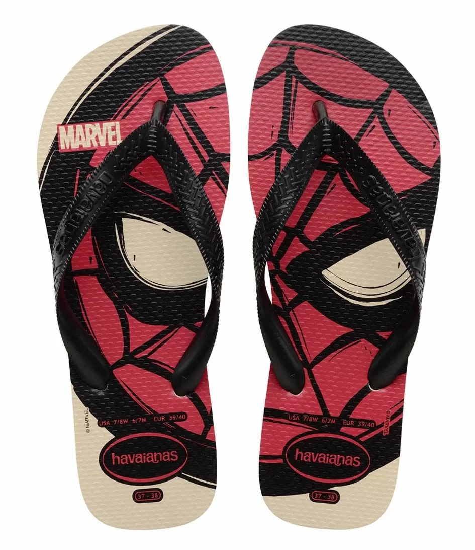Havaianas Flipflops Top Marvel Logomania Beige 1 Havaianas Flipflops Top Marvel Logomania Beige