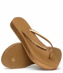 Havaianas Flipflops Slim Flatform Sparkle Bronze -Chaussures Promotion Boutique 4147256 1856 3 jpg