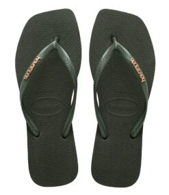 Havaianas Flipflops Square Logo Metallic Green Olive