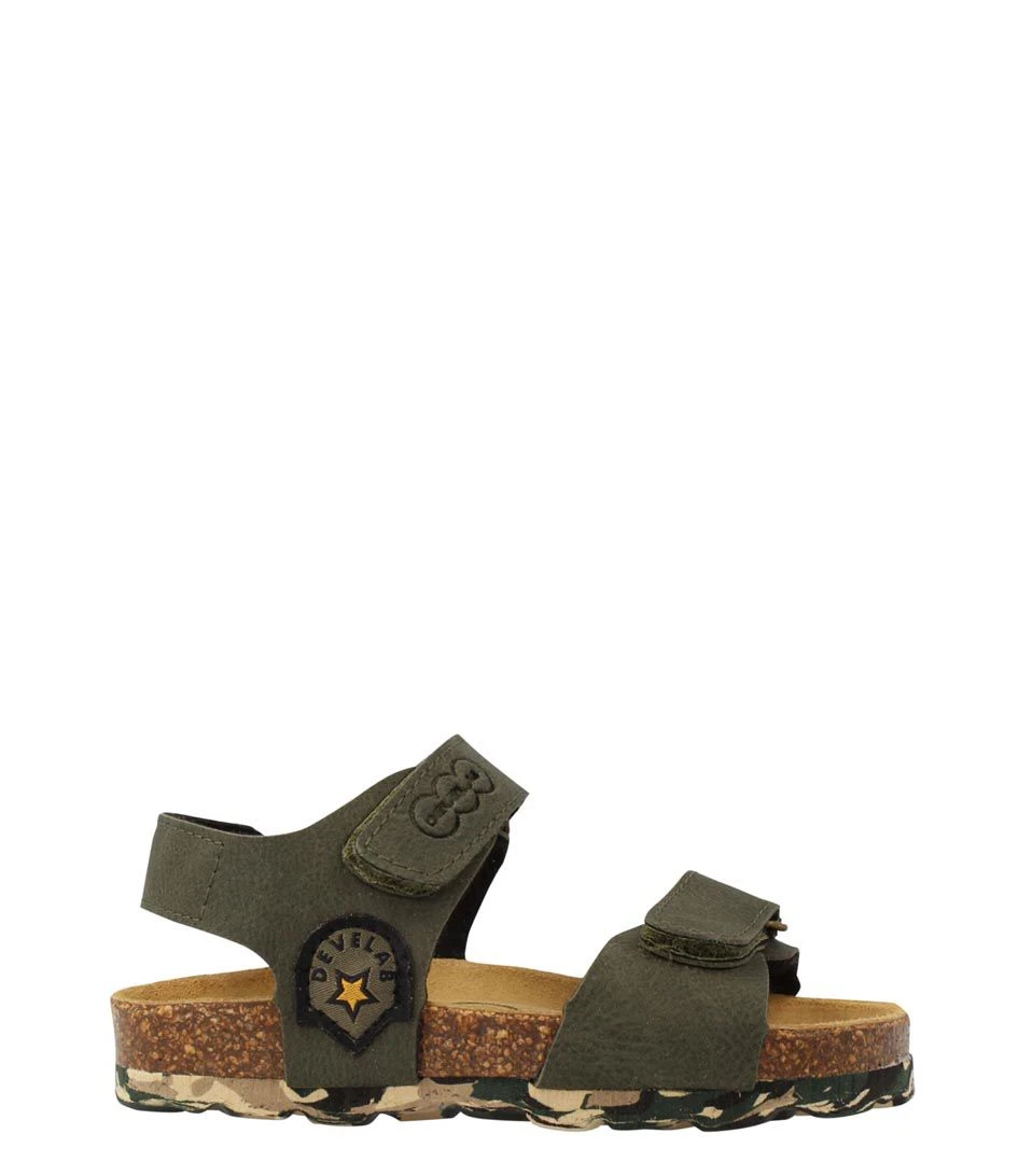 Boys Sandal Patch Kaki Grained 1 Boys Sandal Patch Kaki Grained