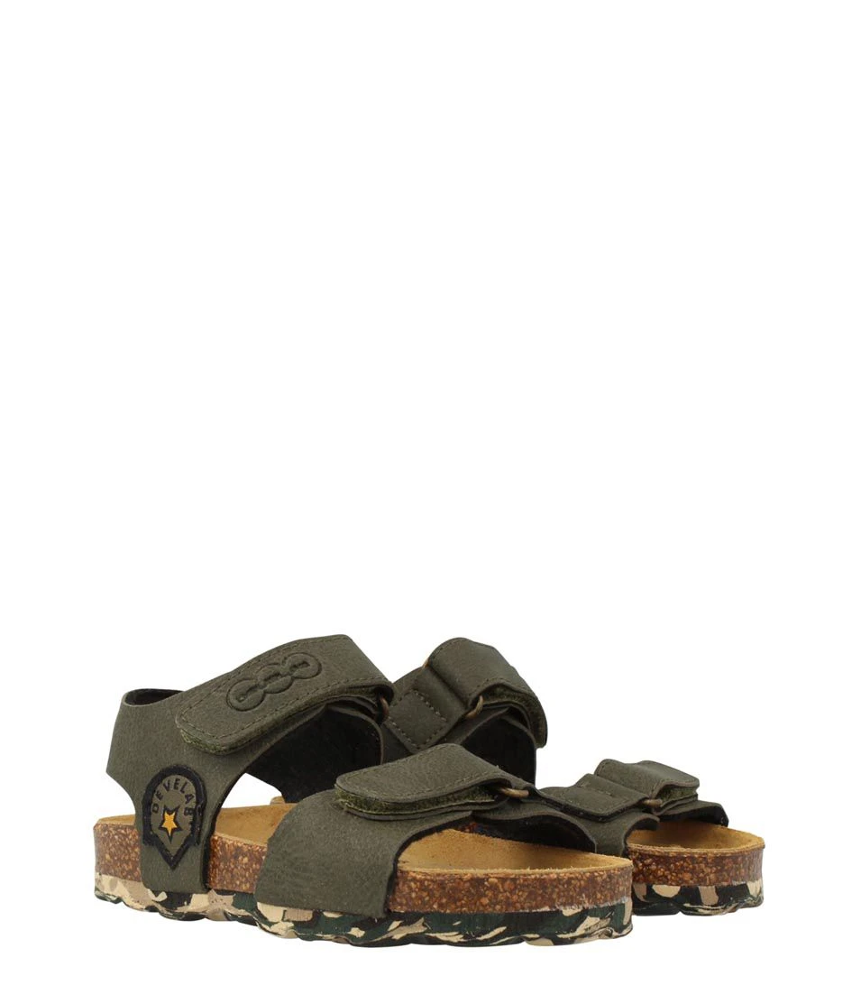 Boys Sandal Patch Kaki Grained 2 Boys Sandal Patch Kaki Grained – Image 2