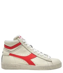 Diadora Game L High Fluo Waxed Bianco Ottico-Rosso Corallo