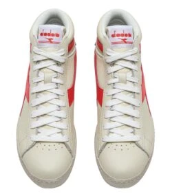 Diadora Game L High Fluo Waxed Bianco Ottico-Rosso Corallo -Chaussures Promotion Boutique 501 180083 c0438 3