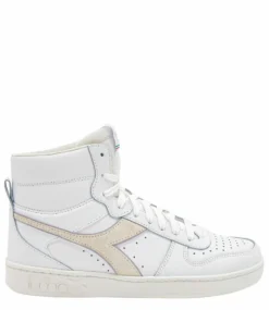 Diadora Magic Basket Mid Leather Bianco Viola Marmo