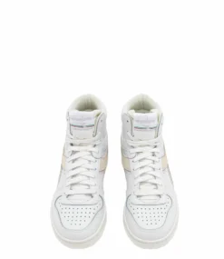 Diadora Magic Basket Mid Leather Bianco Viola Marmo -Chaussures Promotion Boutique 501.179911 d0113 3 jpg