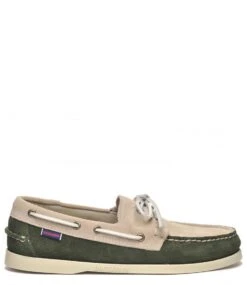 Sebago Docksides Portland Jib Green Thyme Taupe Cuoio