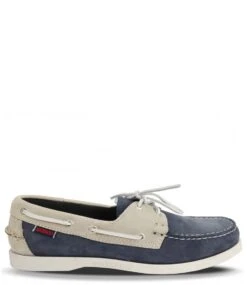 Sebago Docksides Portland Spinnaker Nubuck Blue Navy Offwhite