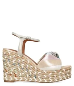KURT GEIGER Kensington Espadrille Wedge Metal Comb