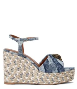 KURT GEIGER Kensington Espadrille Wedge Denim