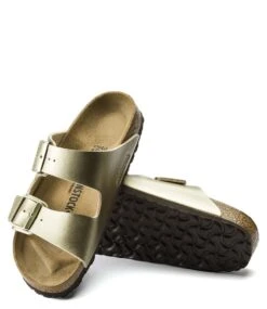 Birkenstock Arizona Narrow Birko-Flor Gold Colored -Chaussures Promotion Boutique birkenstock arizona narrow birko flor goud extra