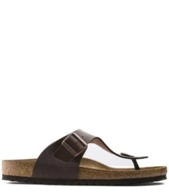 Birkenstock Ramses Regular Birko-Flor Dark Brown -Chaussures Promotion Boutique birkenstock ramsesregularbirkoflor slipper darkbrown sandal 44701 side