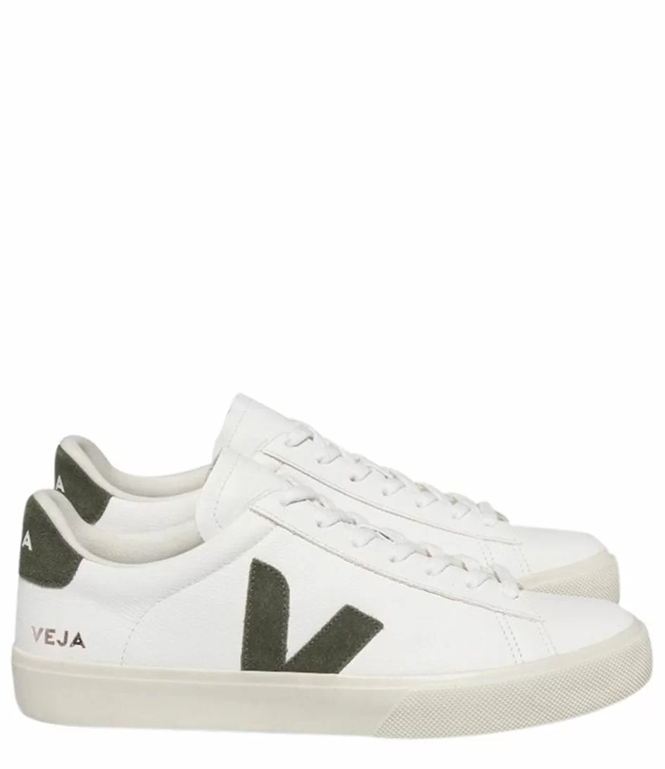 Veja Campo Chromefree Leather Extra White Kaki 1 Veja Campo Chromefree Leather Extra White Kaki