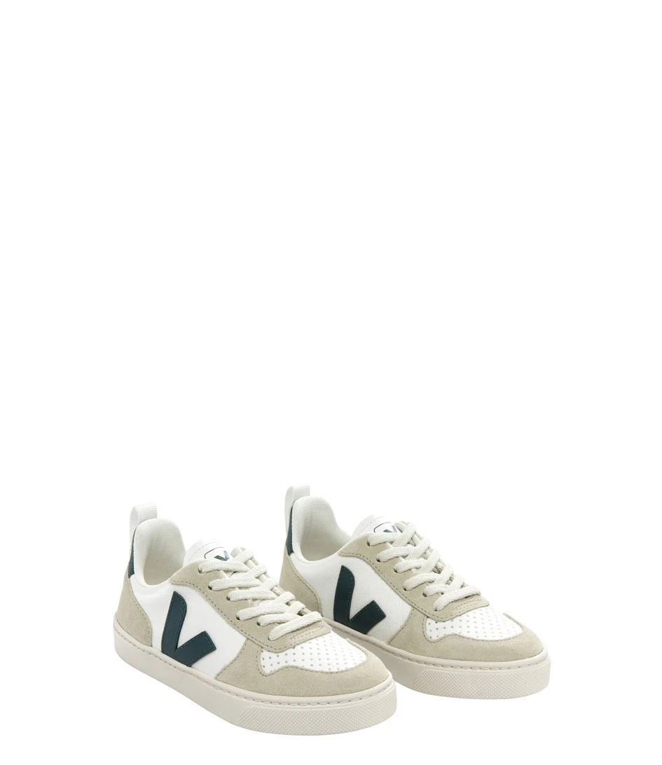 Veja Small V-10 Laces Chromefree Extra White Brittany Almond 2 Veja Small V-10 Laces Chromefree Extra White Brittany Almond – Image 2