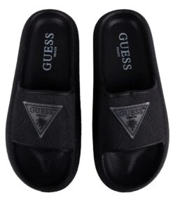 Guess Rubber Slippers Jet Black A996 -Chaussures Promotion Boutique e4gz27 wg5x0 jblk 4