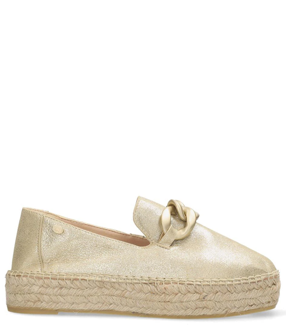 Fred De La Bretonière June Li Espadrille Metal Suede Champagne 1 Fred De La Bretonière June Li Espadrille Metal Suede Champagne