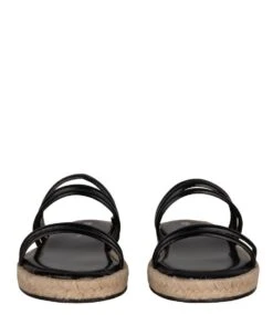 Fred De La Bretonière Espadrille Slipper 2 Cm Metallic Leather Black -Chaussures Promotion Boutique fred de la bretoniere 154010004 espadrille slipper 2 cm black 1