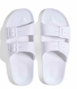 Freedom Moses Basic Slides White -Chaussures Promotion Boutique freedommoses slippers white top ok0eap 3 jpg
