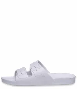 Freedom Moses Basic Slides White -Chaussures Promotion Boutique freedommoses white side ok0eap 3 jpg
