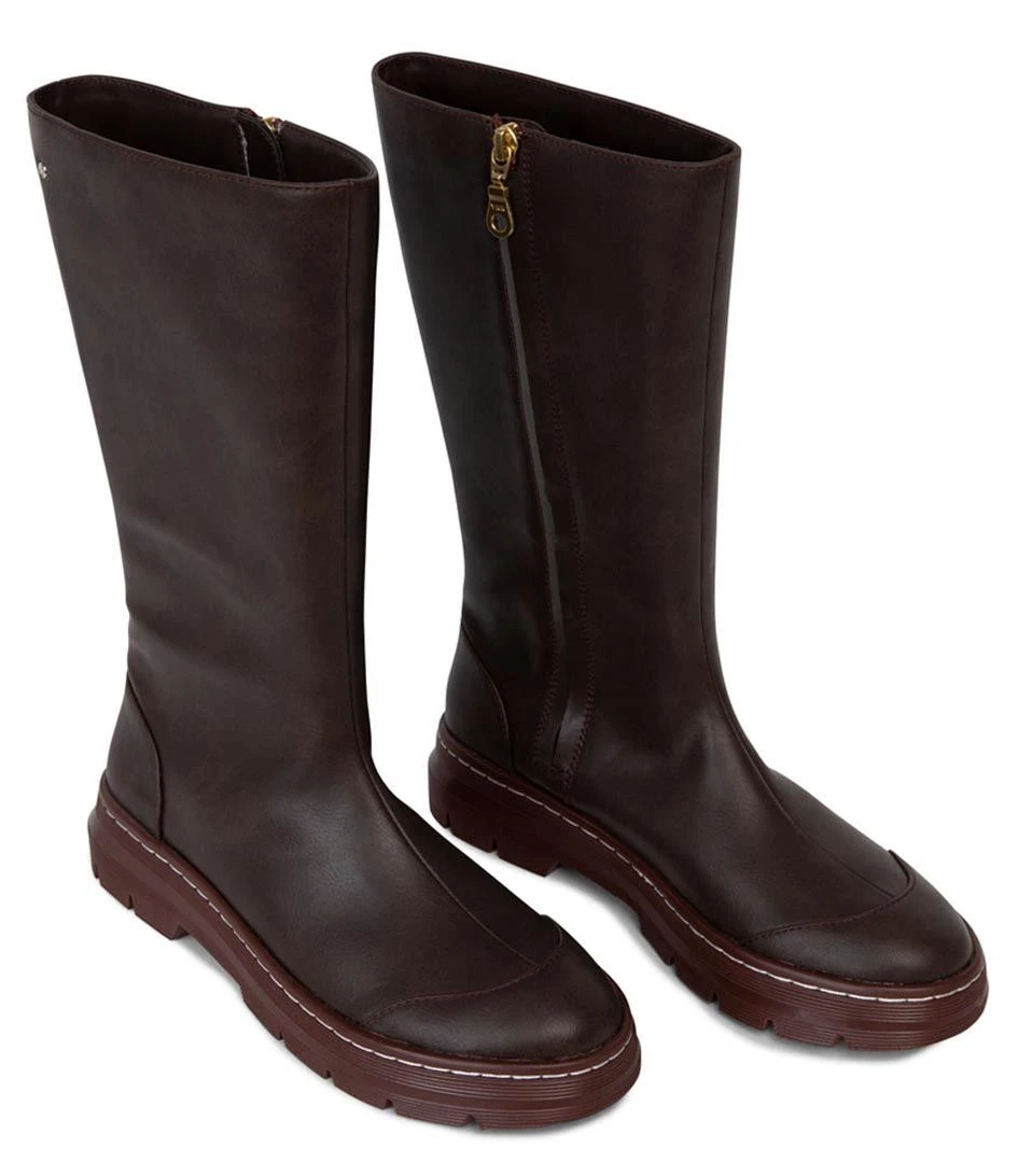 Matt & Nat Sumi Tall Edgy Boot Brown 2 Matt & Nat Sumi Tall Edgy Boot Brown – Image 2