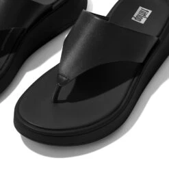 Fitflop F-Mode Flatform Toe-Post Sandals All Black -Chaussures Promotion Boutique fw4 all black 090 5